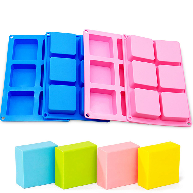 Soap Mold Silicone Loaf - Moldes para sabão quadrado com 6